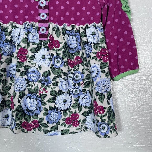 Matilda Jane Girls 18-24M Purple Blue Polka Dot Floral New Trails Tunic Shirt - Picture 3 of 8